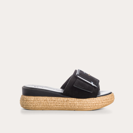 Mules Yaelle en cuir velours - Talon 5 cm Chic | Reqins