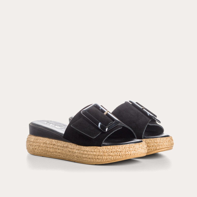 Mules Yaelle en cuir velours - Talon 5 cm Chic | Reqins