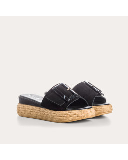 Mules Yaelle en cuir velours - Talon 5 cm Chic | Reqins