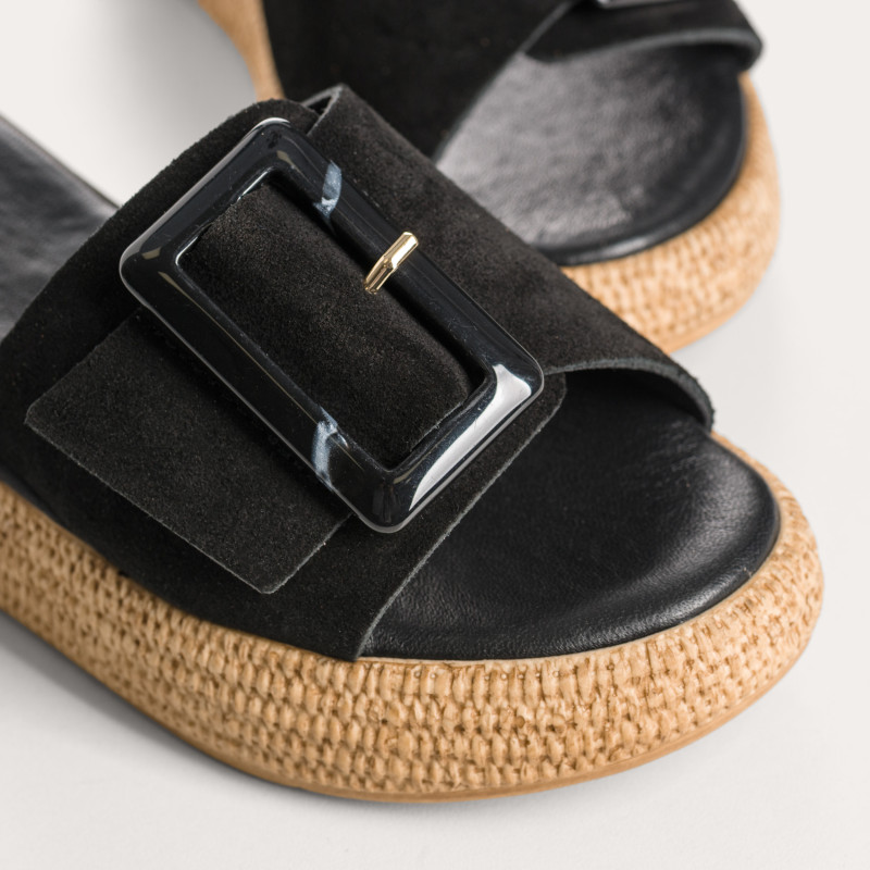 Mules Yaelle en cuir velours - Talon 5 cm Chic | Reqins