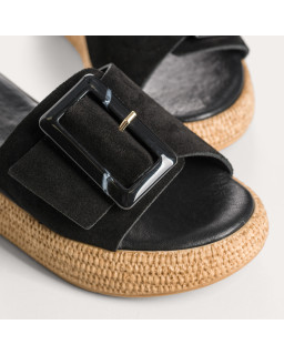 Mules Yaelle en cuir velours - Talon 5 cm Chic | Reqins