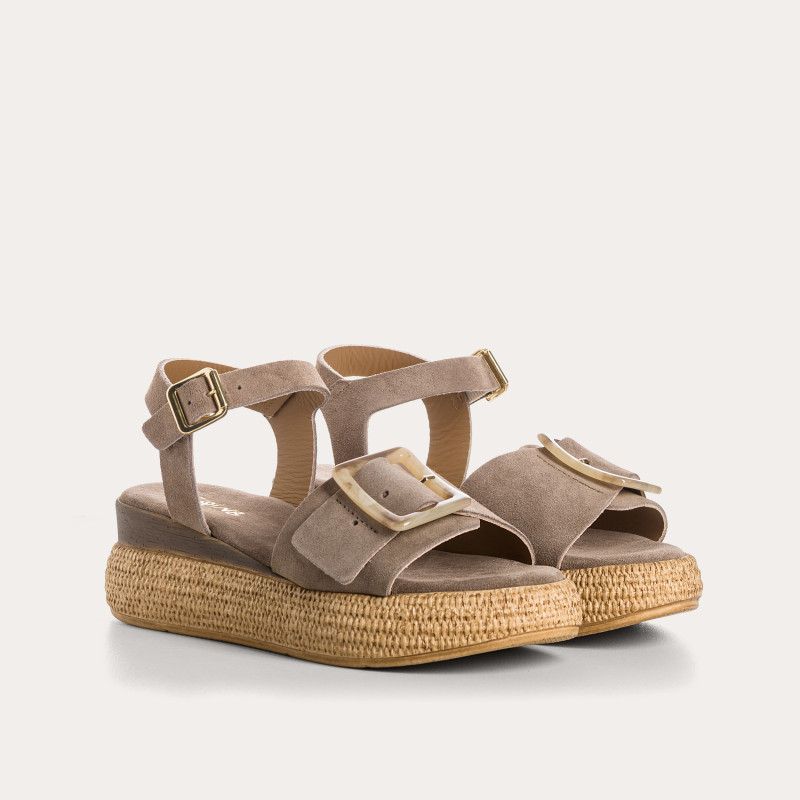 Sandales Yenari en cuir velours - Look Bohème-Chic | Reqins