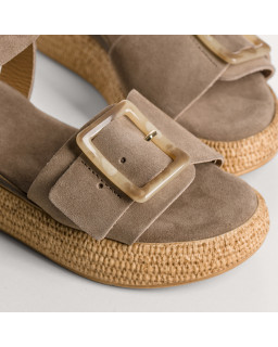 Sandales Yenari en cuir velours - Look Bohème-Chic | Reqins