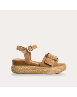 Sandales Yenari en cuir velours - Look Bohème-Chic | Reqins