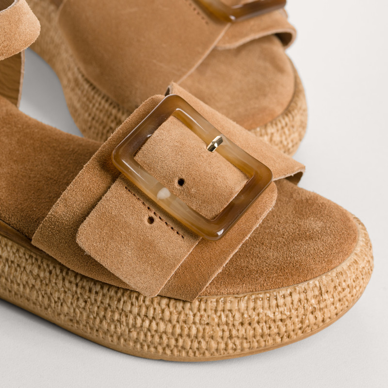 Sandales Yenari en cuir velours - Look Bohème-Chic | Reqins