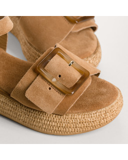 Sandales Yenari en cuir velours - Look Bohème-Chic | Reqins