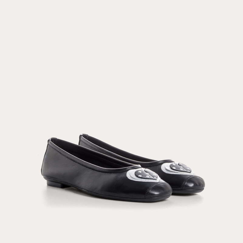 BALLERINES HOLOVE CUIR ET MOTIF POIS