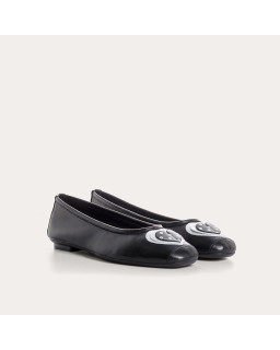 BALLERINES HOLOVE CUIR ET MOTIF POIS