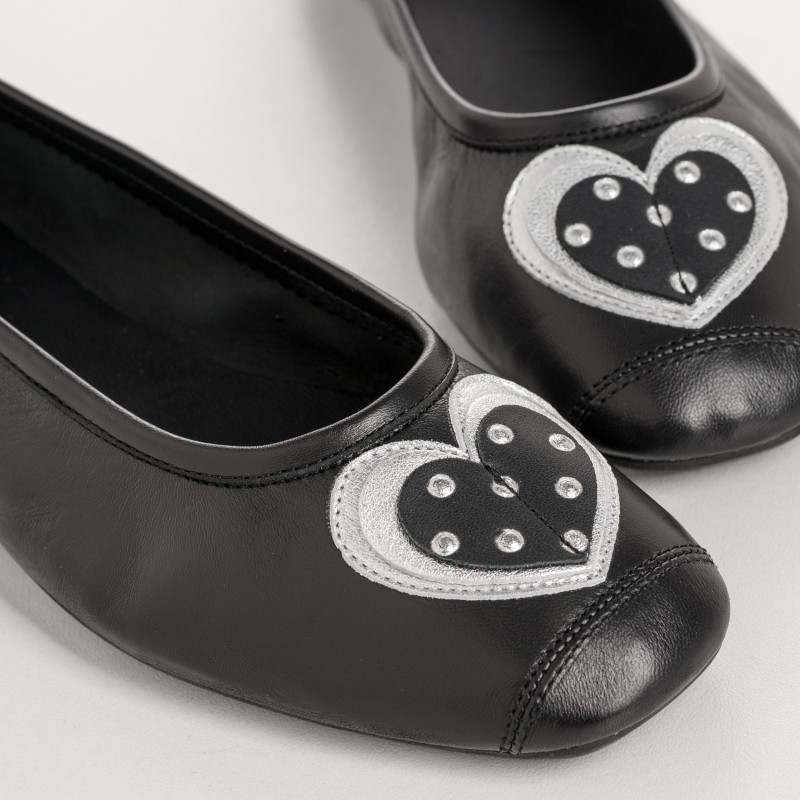 BALLERINES HOLOVE CUIR ET MOTIF POIS