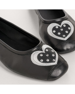 Holove white polka dot leather ballerinas | Reqins