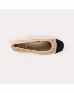 Kana heeled leather perforated ballerinas