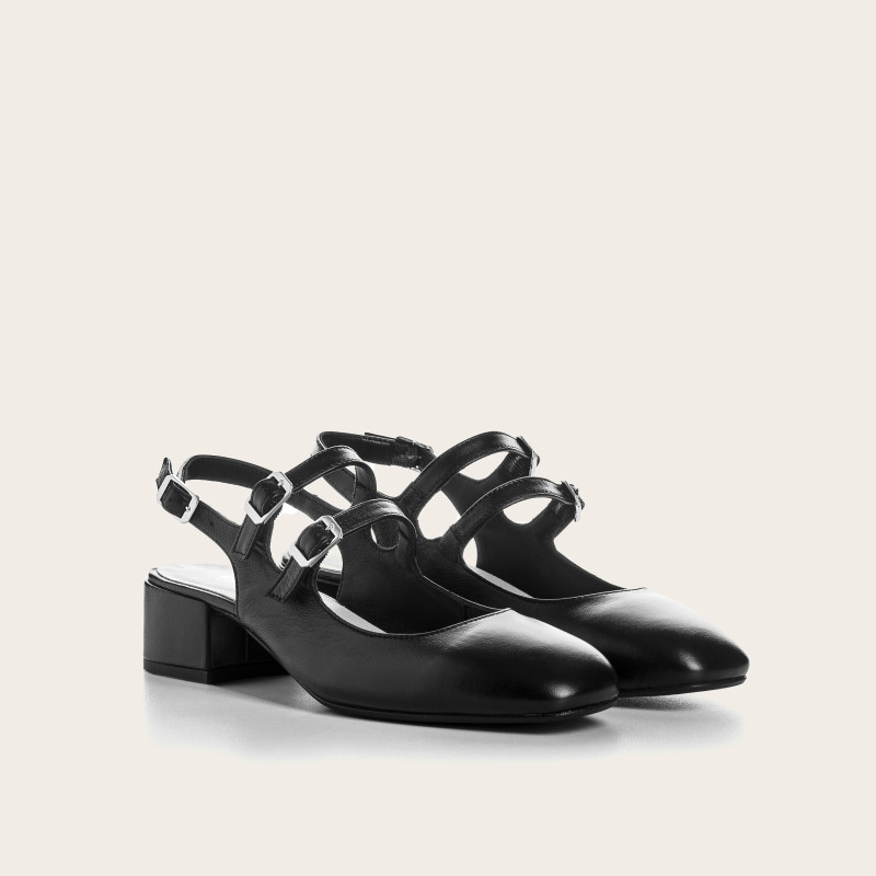 Babies slingbacks Rosewood en cuir à double bride | Reqins