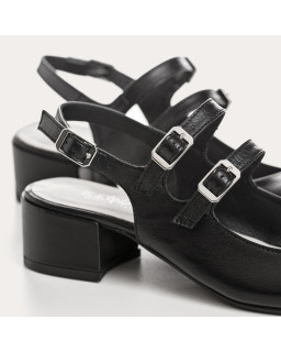 Rosewood Slingback Mary Janes in double bridle leather