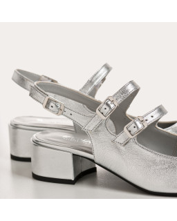 Gold Rosewood Slingback Mary Janes with Double Bride