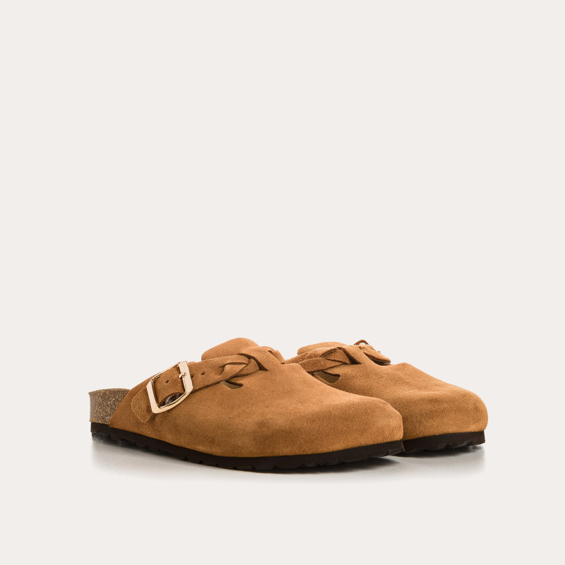 Mules Medina en cuir velours à boucles | Reqins