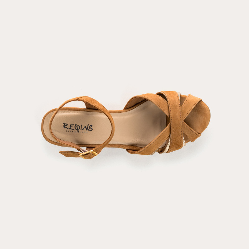 Sandals Palma leather velvet shine - elegance & comfort | Reqins