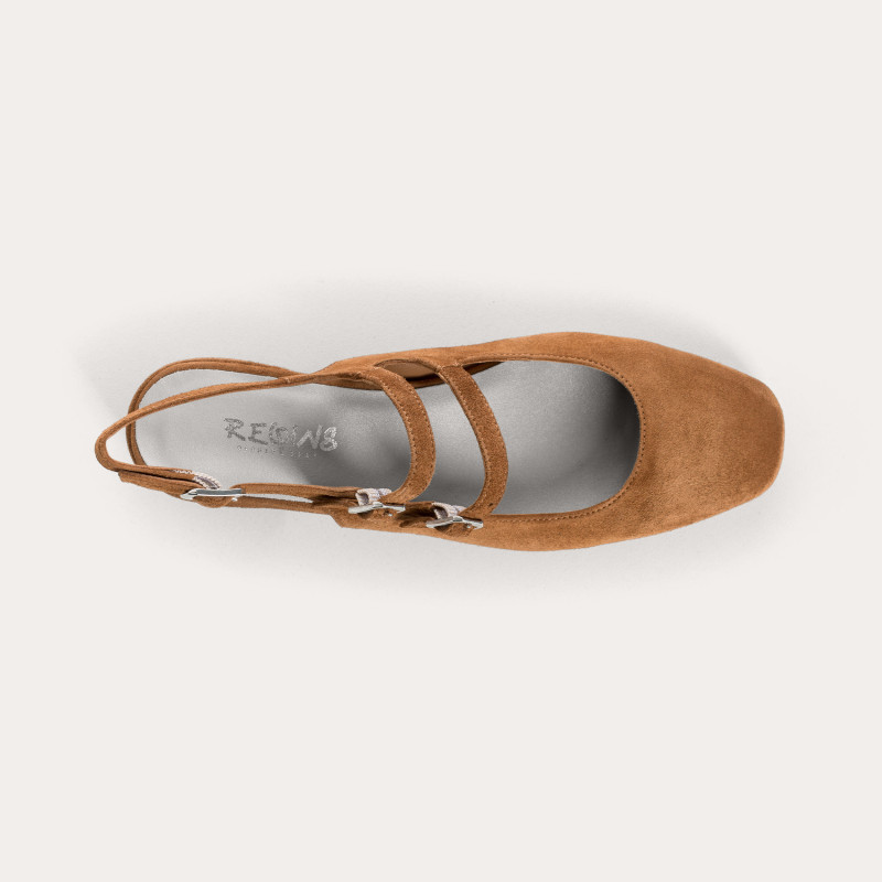 Rosewood Slingback Mary Janes in suede