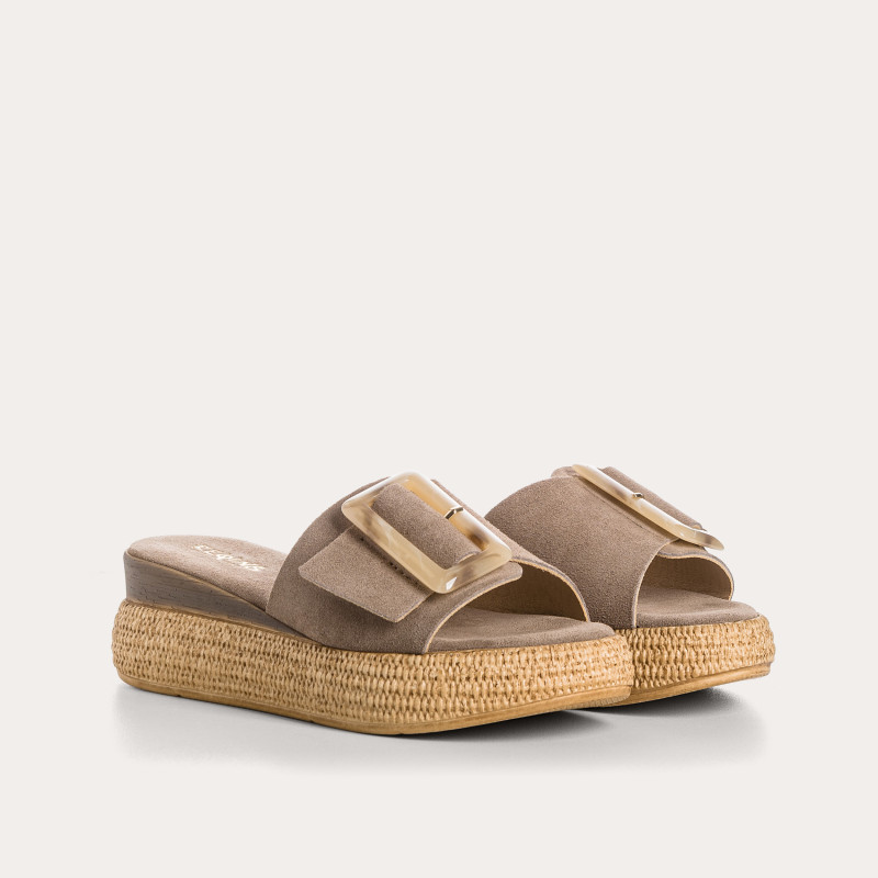 Mules Yaelle en cuir velours - Talon 5 cm Chic | Reqins