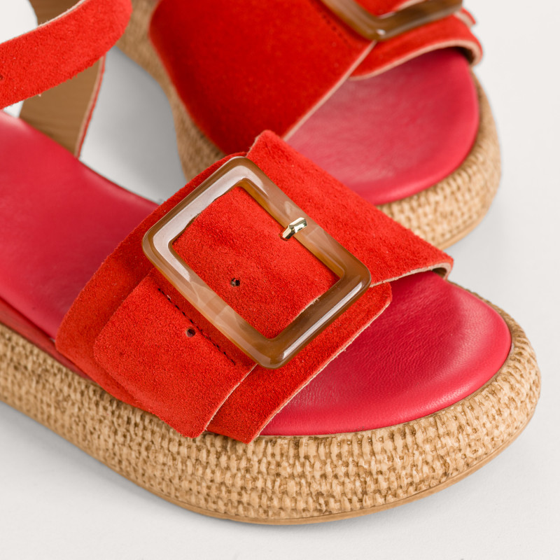 Sandales Yenari en cuir velours - Look Bohème-Chic | Reqins