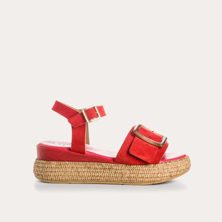 Sandales Yenari en cuir velours - Look Bohème-Chic | Reqins