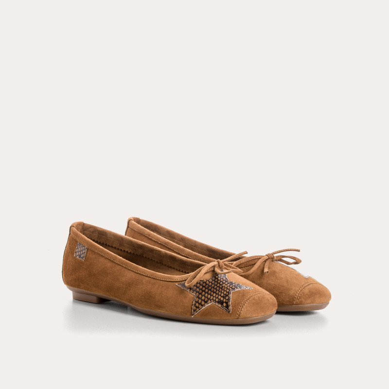 Hello suede/python print ballerinas | Reqins