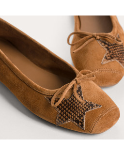 Hello suede/python print ballerinas | Reqins