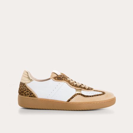 Athena women's leather and leopard print sneakers | Reqins