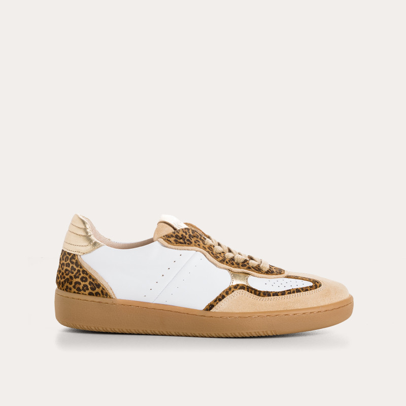 Athena women's leather and leopard print sneakers | Reqins
