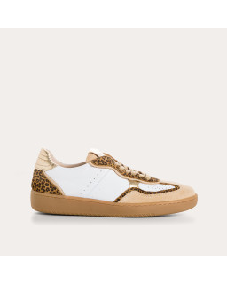Athena women's leather and leopard print sneakers | Reqins