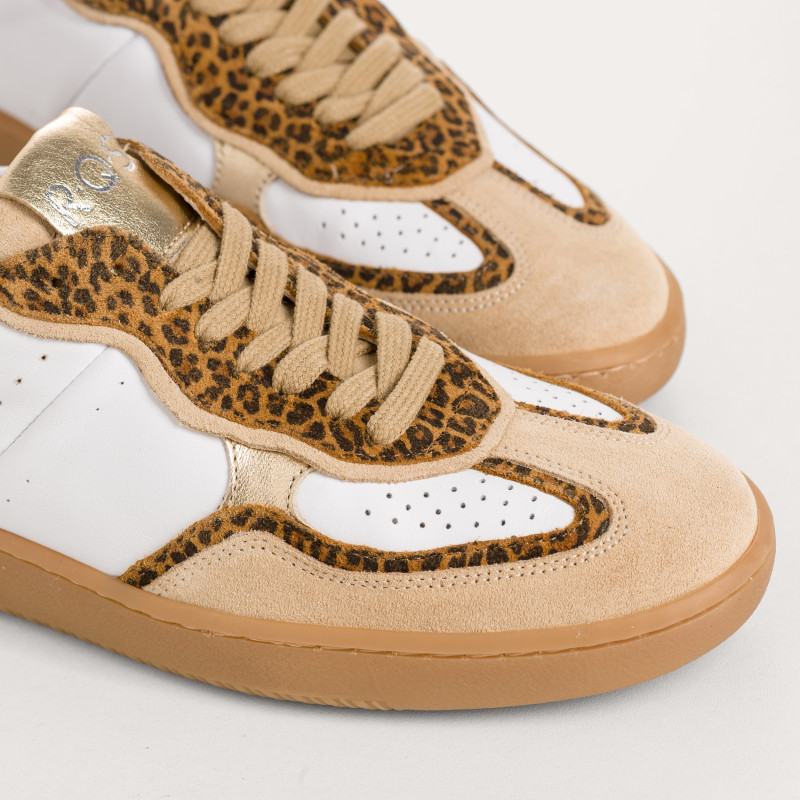 Athena women's leather and leopard print sneakers | Reqins