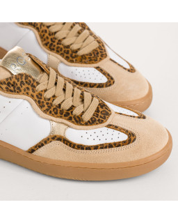 Athena women's leather and leopard print sneakers | Reqins