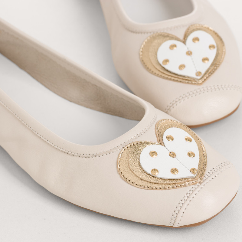 BALLERINES HOLOVE CUIR ET MOTIF POIS