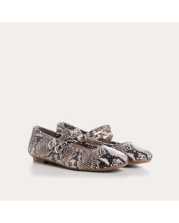 Mary Janes Holga printed leather python