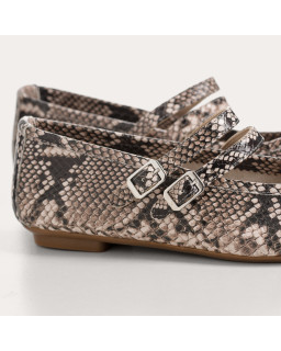 Mary Janes Holga printed leather python