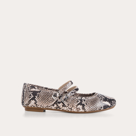 Mary Janes Holga printed leather python