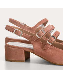 Rosewood Slingback Mary Janes in suede