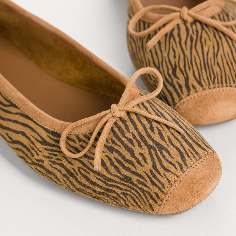 Harmony Zebra Suede Ballerines