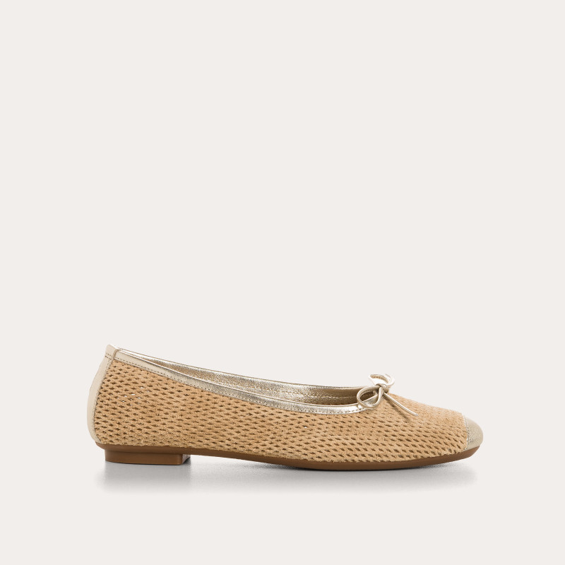 Harmony Ballerinas in perforated suede with square tip