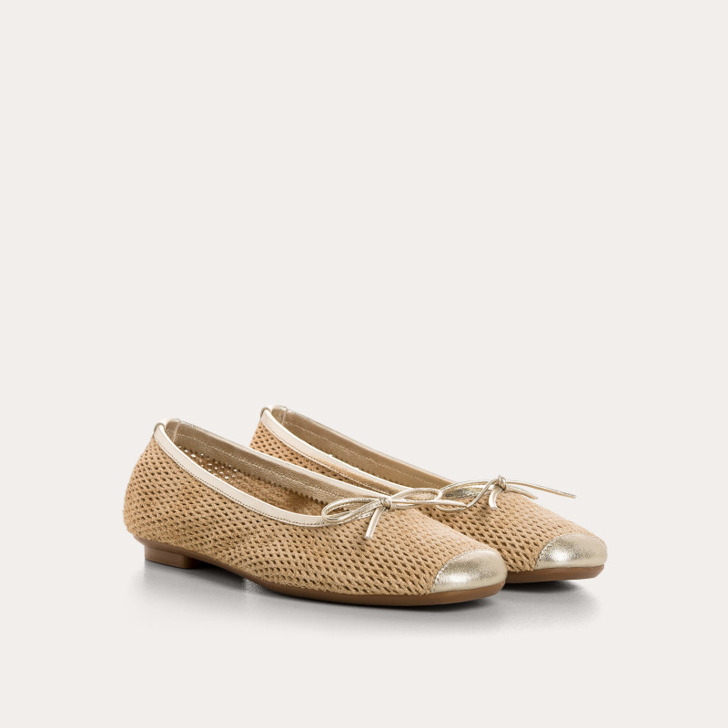 Harmony Ballerinas in perforated suede with square tip