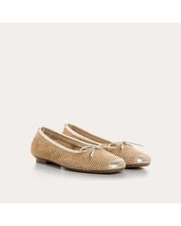 Harmony Ballerinas in perforated suede with square tip