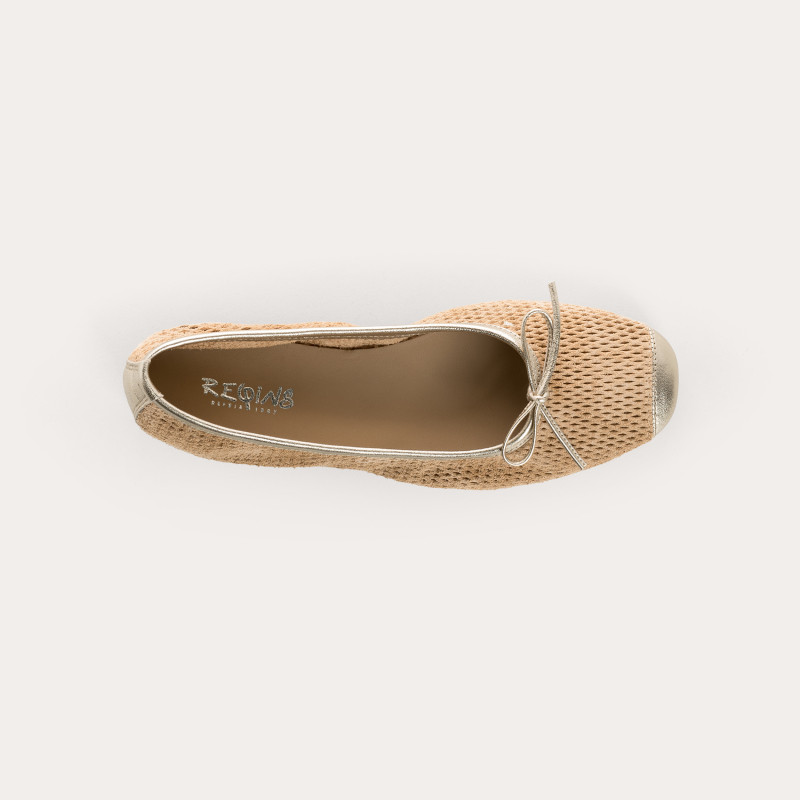 Harmony Ballerinas in perforated suede with square tip