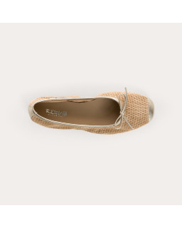 Harmony Ballerinas in perforated suede with square tip