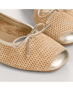 Ballerines Harmony en cuir velours perforé à bout carré | Reqins