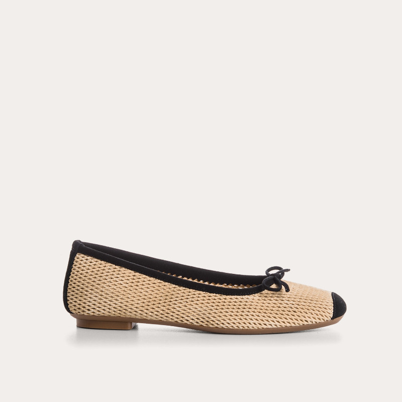 Harmony Ballerinas in perforated suede with square tip