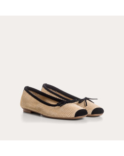 Harmony Ballerinas in perforated suede with square tip