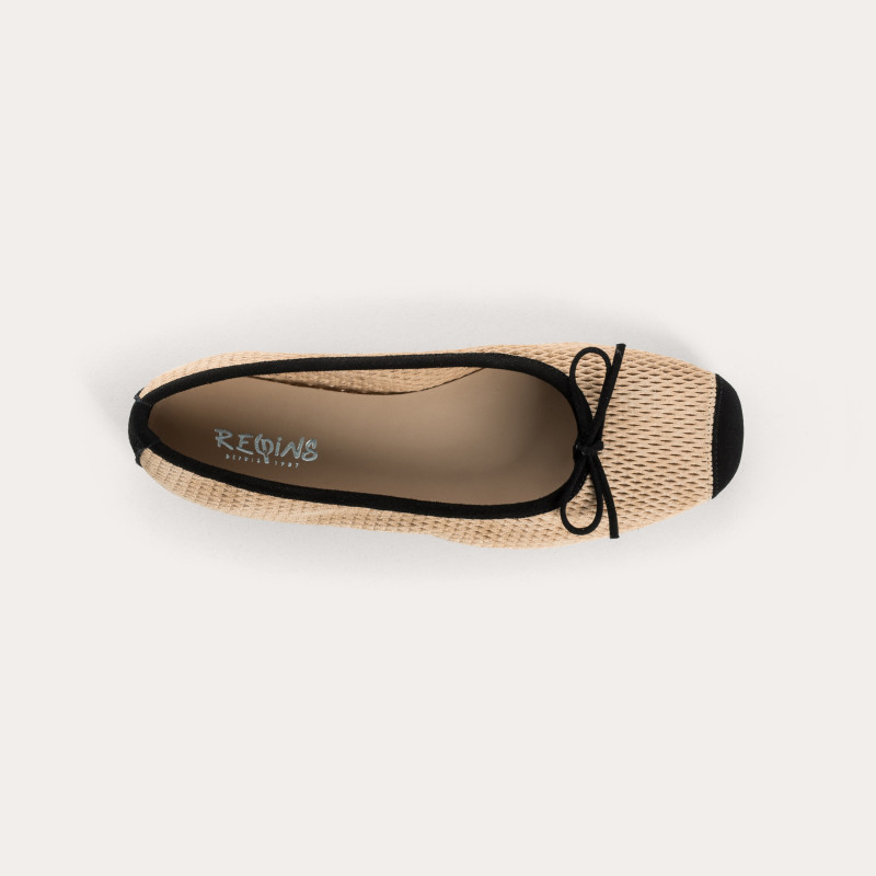 Harmony Ballerinas in perforated suede with square tip