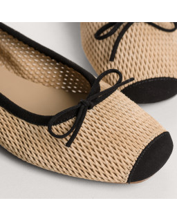 Harmony Ballerinas in perforated suede with square tip