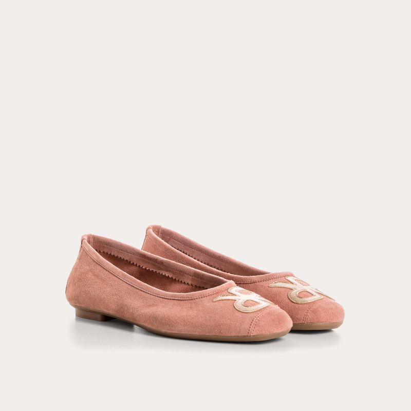 Hopa leather ballerinas velvet/gloss