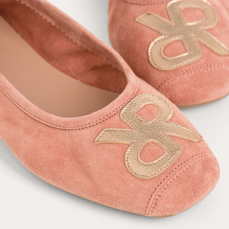 Hopa leather ballerinas velvet/gloss