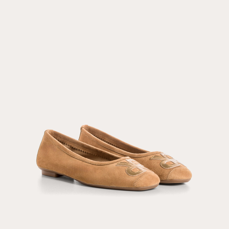 Ballerines Hopa en cuir velours/éclat | Reqins